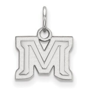 10k White Gold Montana State XS (Tiny) 'M' Charm or Pendant
